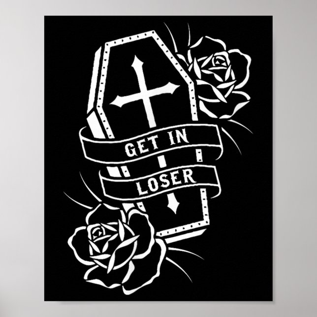 Steigen Sie in Loser Punk Goth Tattoo Coffin Poster (Vorne)