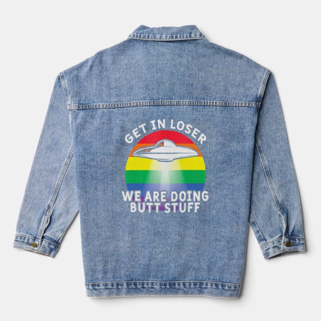 Steigen Sie in Loser waren tun Hintern Stuff Regen Jeansjacke (Rückseite)