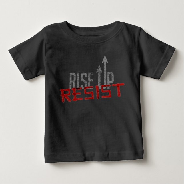 Steigen Sie oben, widerstehen Sie Baby-dunklem Baby T-shirt (Vorderseite)