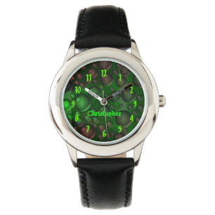 Steigende Blasen (grün und rot) Armbanduhr