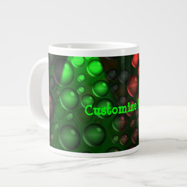 Steigende Blasen (grün und rot) Jumbo-Tasse (Vorderseite Links)