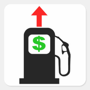 Steigende Gaspreise Quadratischer Aufkleber