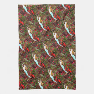 steigende Goldsternmeerjungfrauen Geschirrtuch