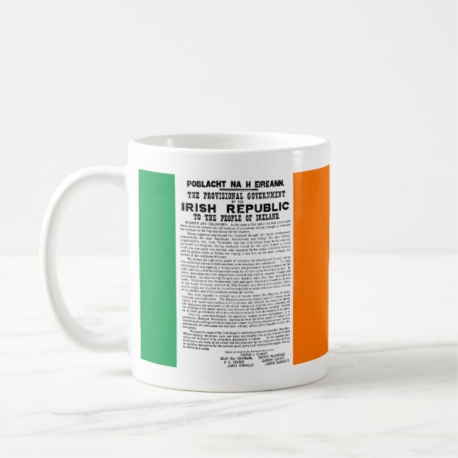 Steigende Proklamation Ostern der Republik Irland Kaffeetasse (Links)