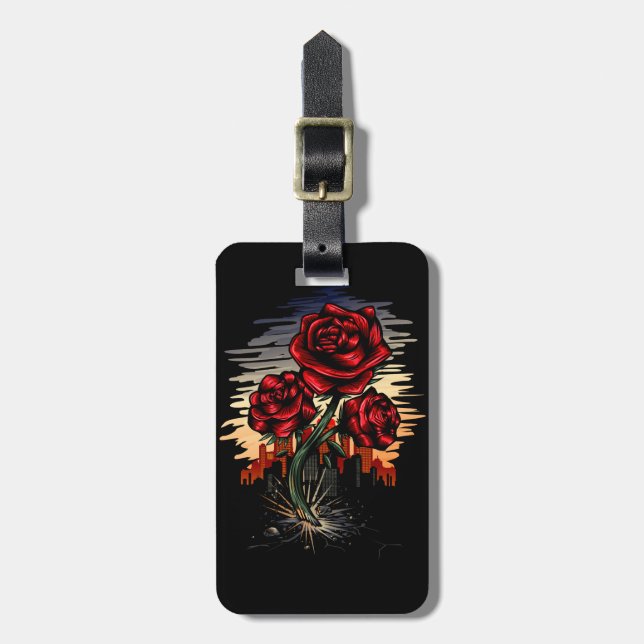 Steigende Rose Gepäckanhänger (Vorderseite vertikal)