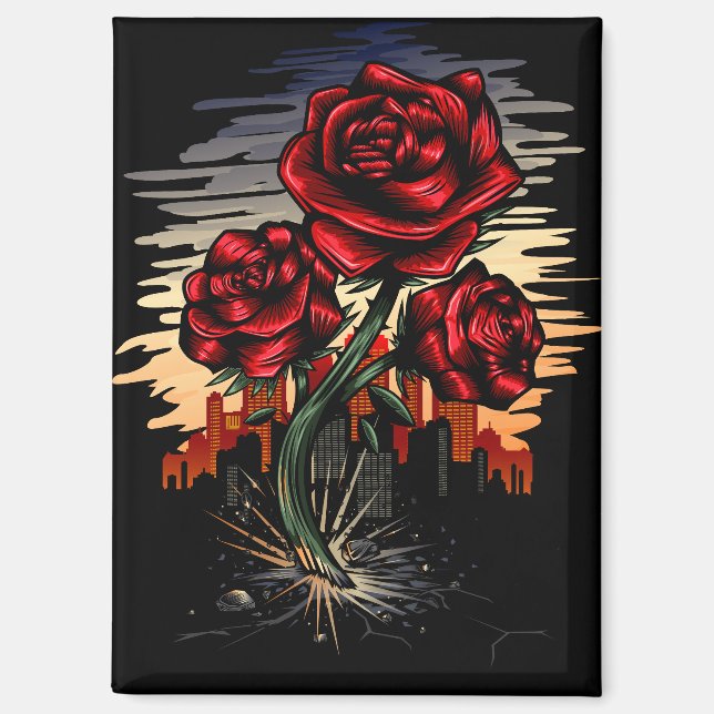 Steigende Rose Magnet (Vorderseite)