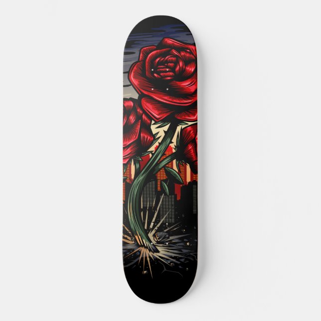 Steigende Rose Skateboard (Vorderseite)