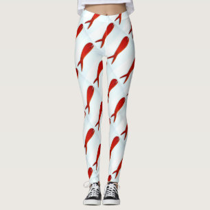 steigende rote Fische Leggings