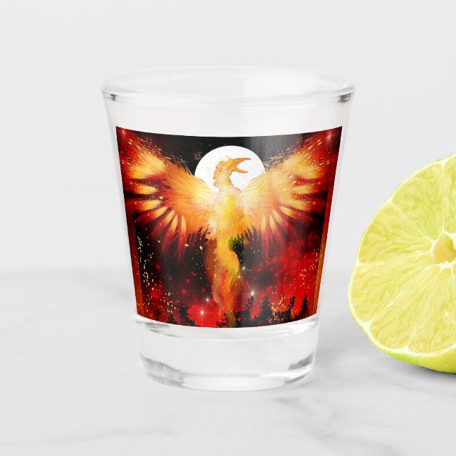 Steigende Schnapsglas Phoenix (Vorderseite)