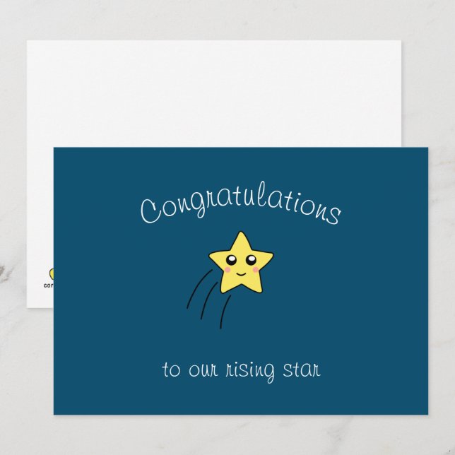 Steigende Star Flat Grußkarte Feiertagskarte (Vorne/Hinten)