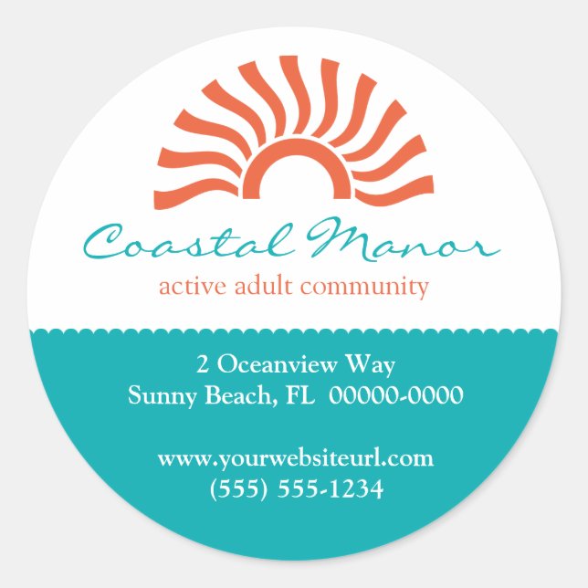 Steigende Sun-Werbeaufkleber Runder Aufkleber (Vorderseite)