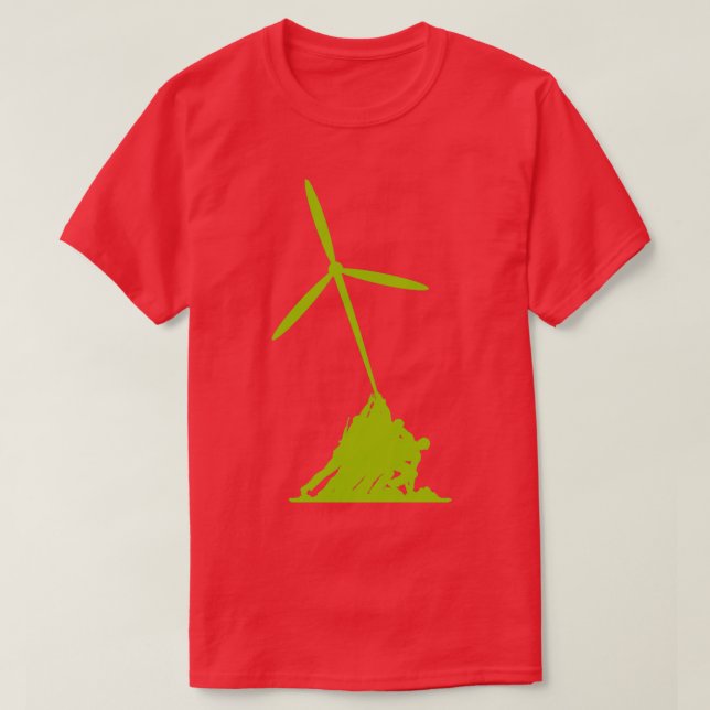 Steigende Windkraftanlagen T-Shirt (Design vorne)