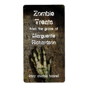 Steigende Zombie-Hand-Halloween-Backetikett