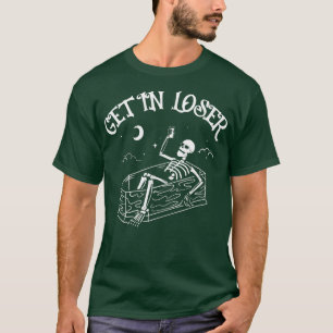 Steigern Sie das Skelett in Coffin Spooky Hallowee T-Shirt