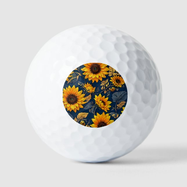 Steigern Sie Ihr Spiel mit floraler Eleganz: Sonne Golfball (Vorderseite)