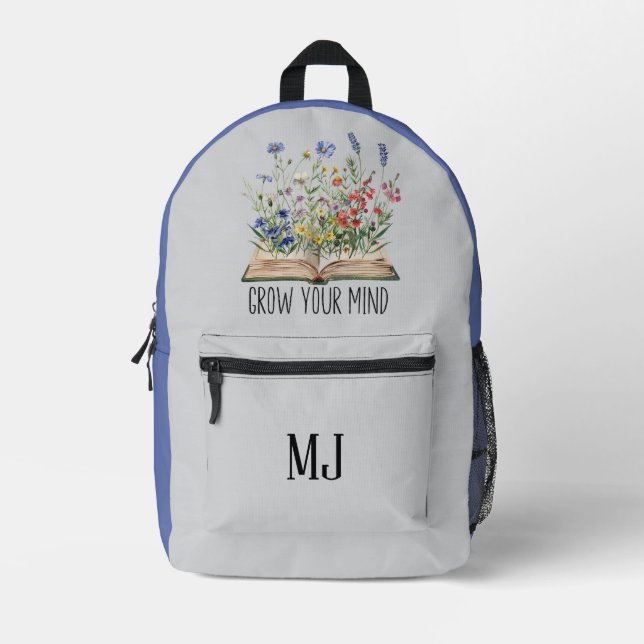 Steigern Sie Ihren Geist Blumenbuch Inspiration Zi Bedruckter Rucksack (Vorderseite)