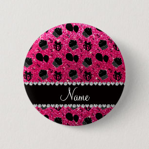 Steigt rosa Glitterkleine kuchen der Rose Button