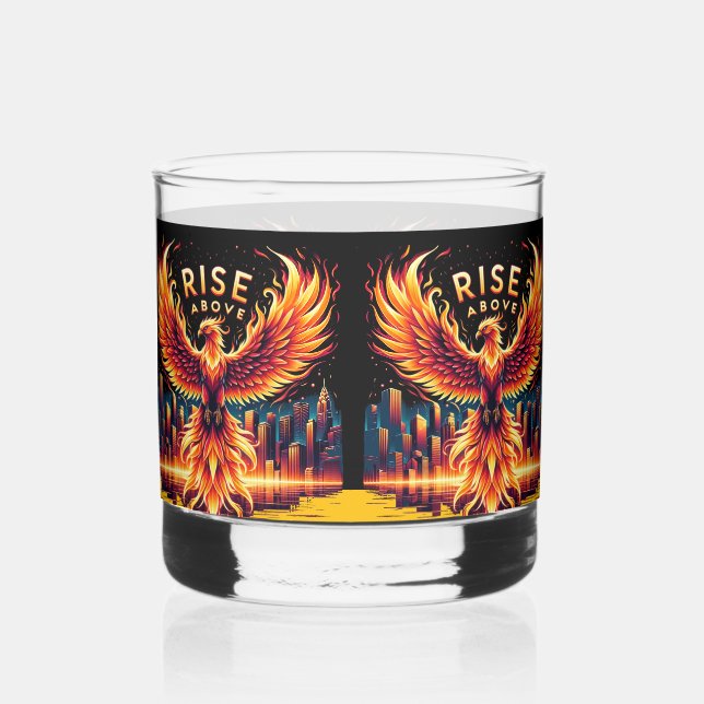 Steigung über Phoenix Whiskyglas (Vorderseite)
