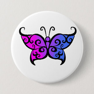 Steigungs-bisexueller Schmetterling Button