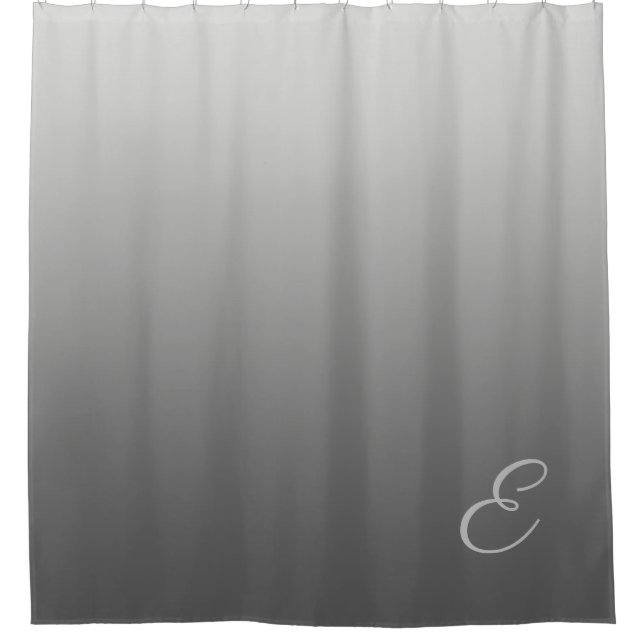 Steigungs-Silber mit kundenspezifischem Monogramm Duschvorhang (Vorderseite)