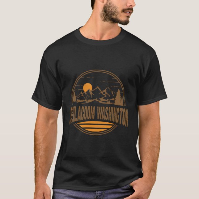 Steilacoom Washington Mountain Print T-Shirt (Vorderseite)