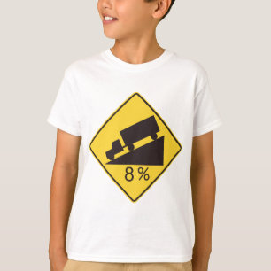 Steile Steigung Verkehrsschild LKW-Transport Vorsi T-Shirt
