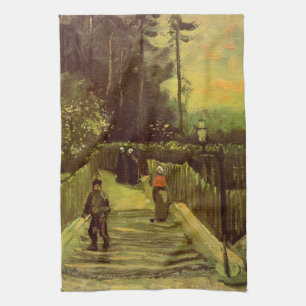 Steiler Weg in Montmartre von Vincent van Gogh Geschirrtuch
