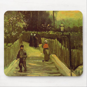 Steiler Weg in Montmartre von Vincent van Gogh Mousepad