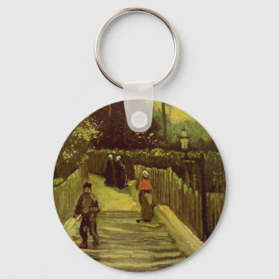 Steiler Weg in Montmartre von Vincent van Gogh Schlüsselanhänger