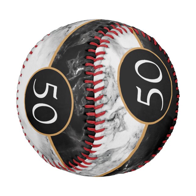 Stein aus schwarzem und weißem Marmor - Alter hinz Baseball (Schrägansicht)