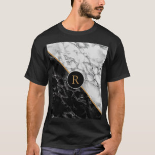 Stein aus schwarzem und weißem Marmor - Schreiben T-Shirt