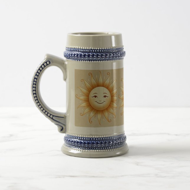 Stein en céramique solaire souriant - Mug cadeau j (Gauche)