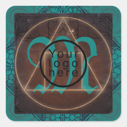 Stein-esoterisches mystisches Monogramm des Philos Quadratischer Aufkleber