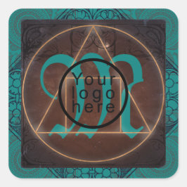 Stein-esoterisches mystisches Monogramm des Philos Quadratischer Aufkleber
