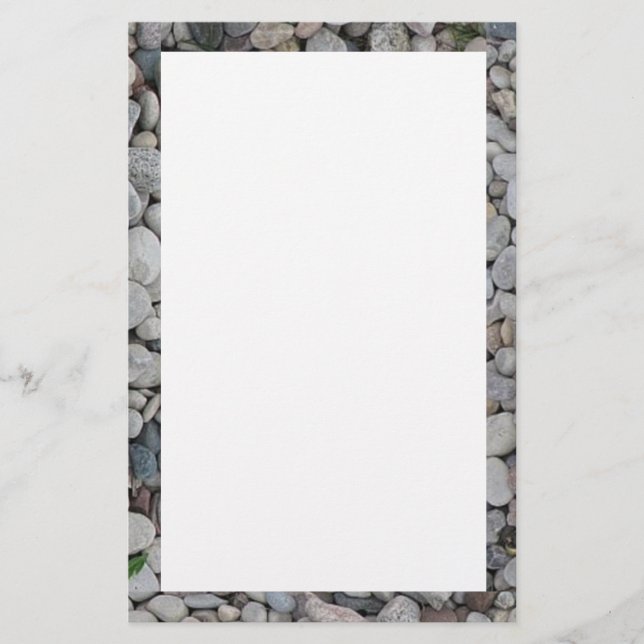Stein-/Kiesgrenze stationär Briefpapier (Vorderseite)