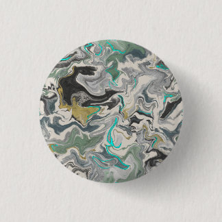 Stein-Marmorierung mit Türkisadern 1 1/4" Rund Button