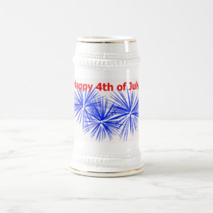 Stein mit Feuerwerk zum 4. Juli Bierglas