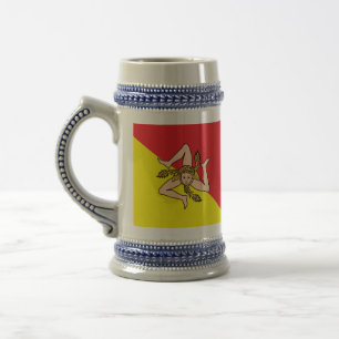 Stein Mug avec Drapeau de Sicile, Italie