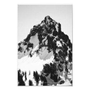 Stein, Schnee und Bäume Fotodruck