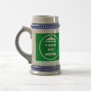 Stein-Tasse - Bild grau und blau hinzufügen Bierglas