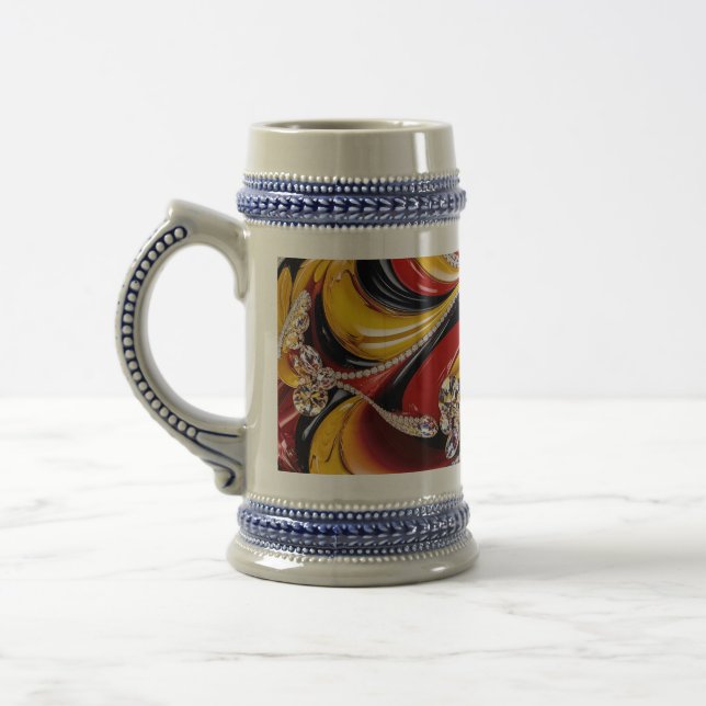 Stein Tasse mit belgischem Farbdesign (Links)