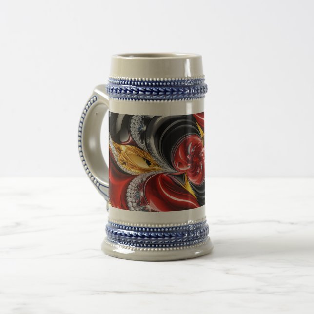 Stein Tasse mit deutschem Farbdesign (Vorderseite Links)