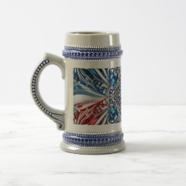 Stein Tasse mit französischem Farbdesign