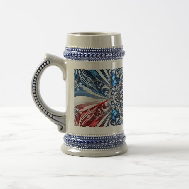 Stein Tasse mit französischem Farbdesign (Links)