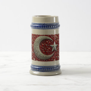 Stein Tasse mit Türkischem Farbdesign