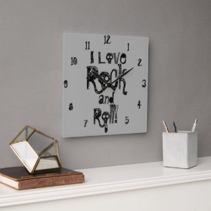 Stein und Rollen Skulls Wall Uhr