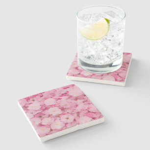 Steinachterbahn Pinke Kirschblüten Floral Botanisc Steinuntersetzer