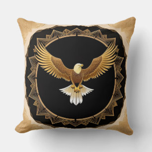 Steinadler auf geometrischem Mandala Kissen
