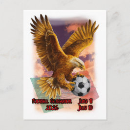 Steinadler bringt den Ball für das Event 2026 auf Feiertagspostkarte