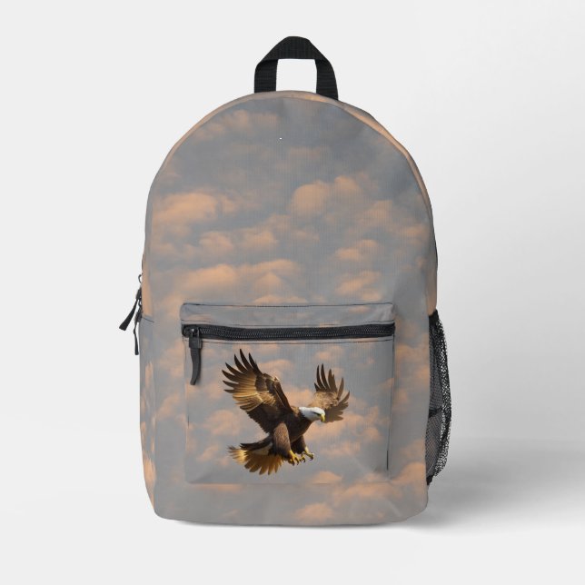 Steinadler im bewölkten Himmel Rucksack (Vorderseite)